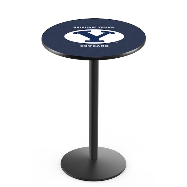 36" Blk Wrinkle Brigham Young Pub Table
